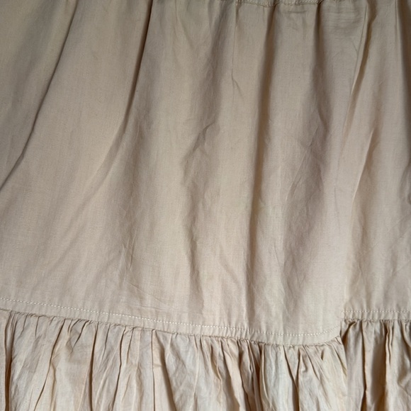 Eskandar Tan Cotton Tiered Maxi Skirt with Pocket Small - Picture 8 of 10